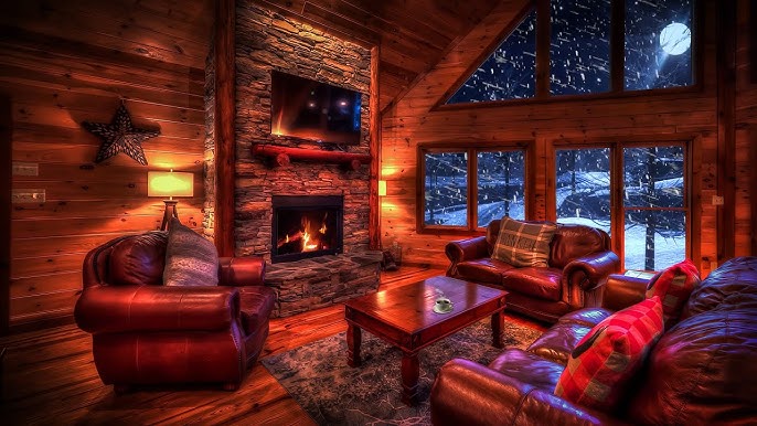 snowy cabin sleep